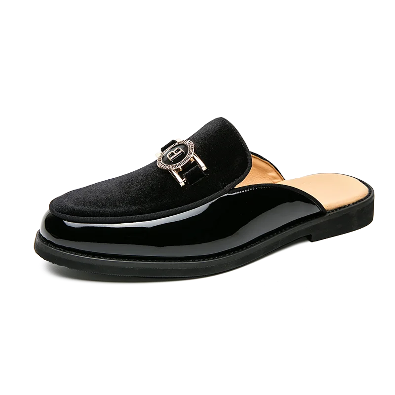 Men’s Black Leather Mules