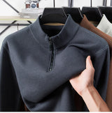 Men Half Zip Velvet Knit Sweater