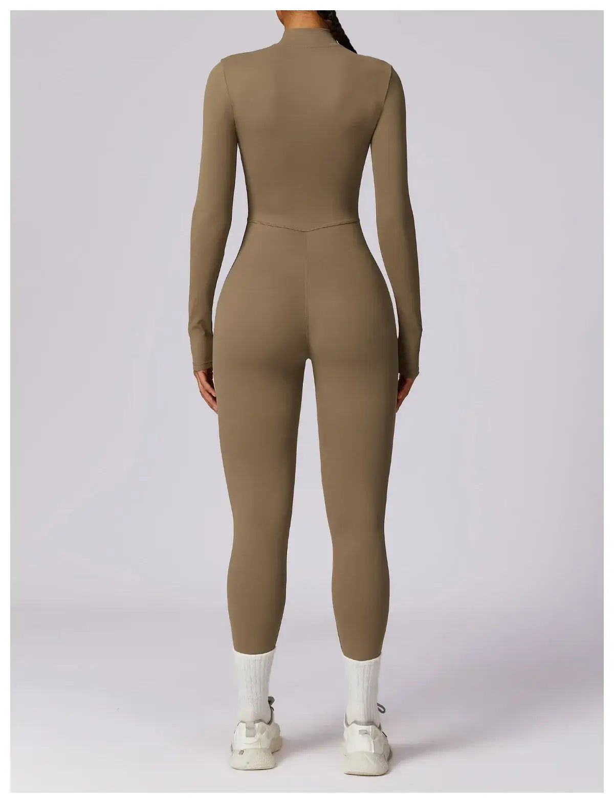 Women Fitness Zipper Long Sleeve Jumpsuit