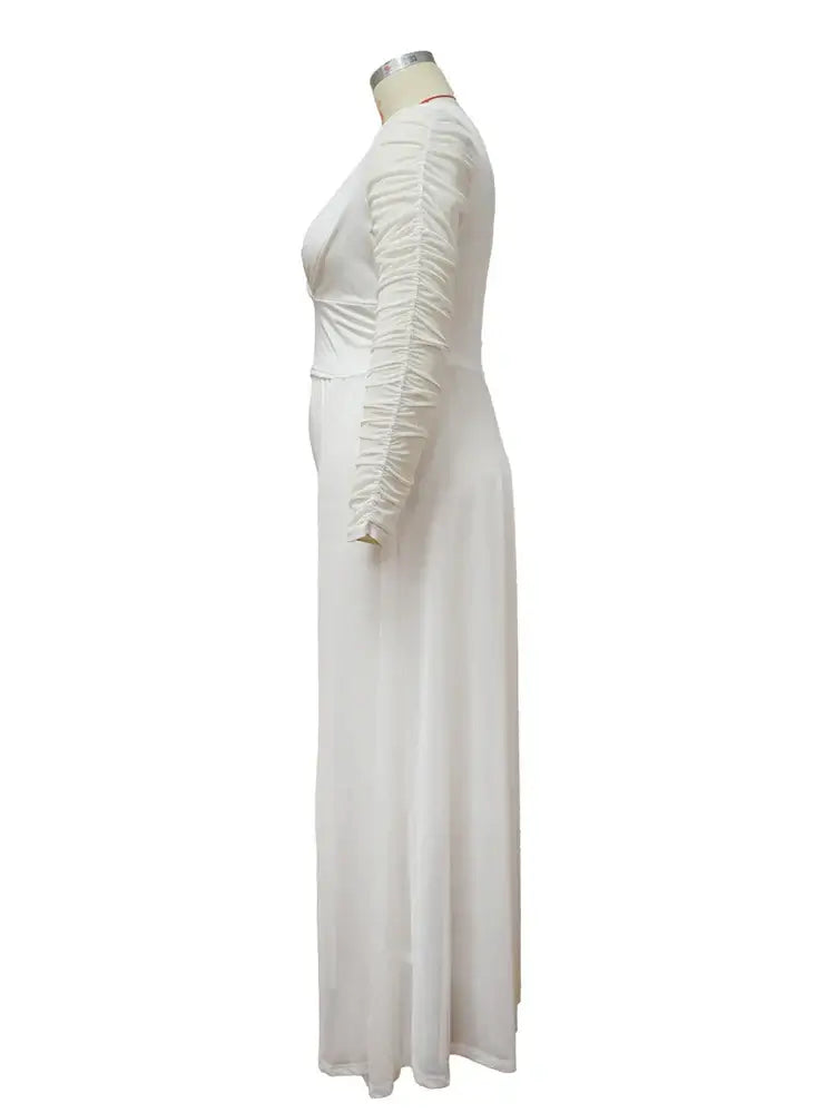 Women Mesh Lace Sleeve Pants Set
