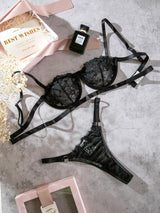 Floral Embroidery Lingerie Set