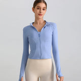 Women Slim Fit Zipper Yoga Jacket