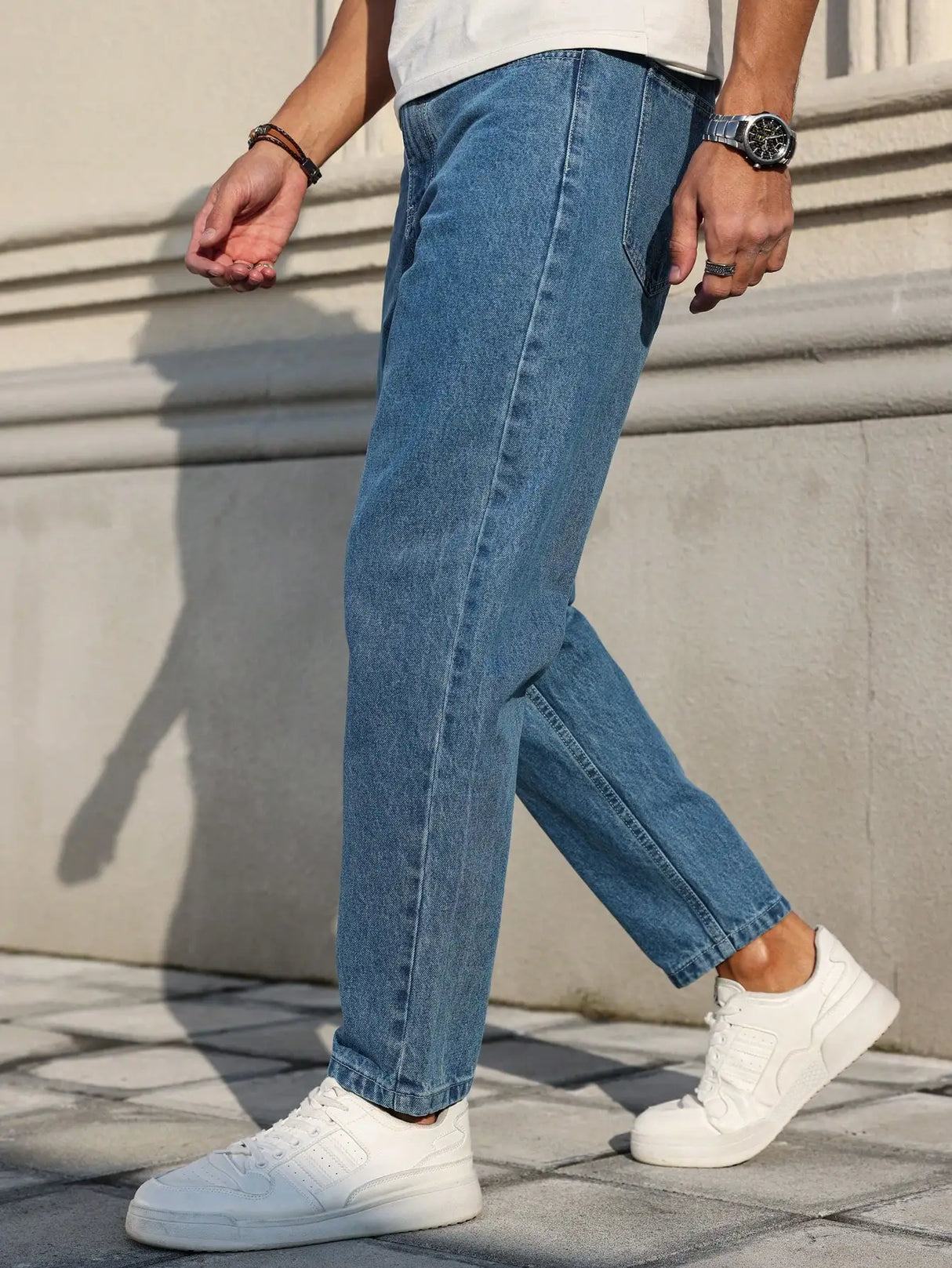 Men's Classic Blue Loose Jeans Plus Size