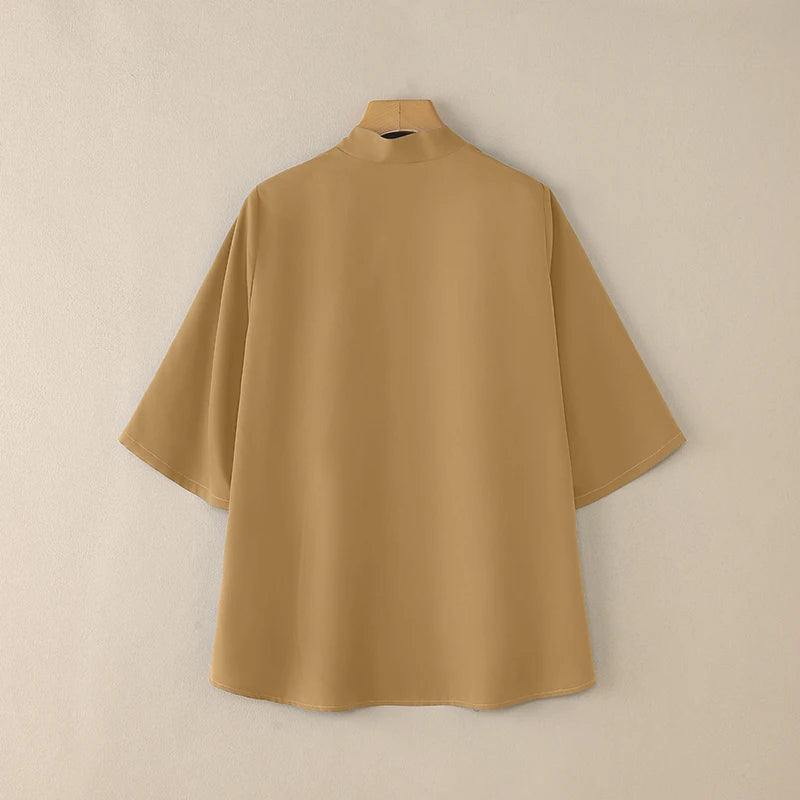 Kyoto Cross V-Neck Tunic Blouse