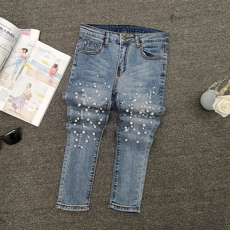 Nailed Bead Women's Skinny Jeans