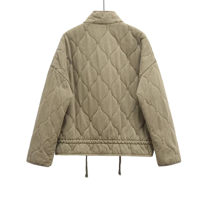 Vintage Quilted High Collar Women's Jacket