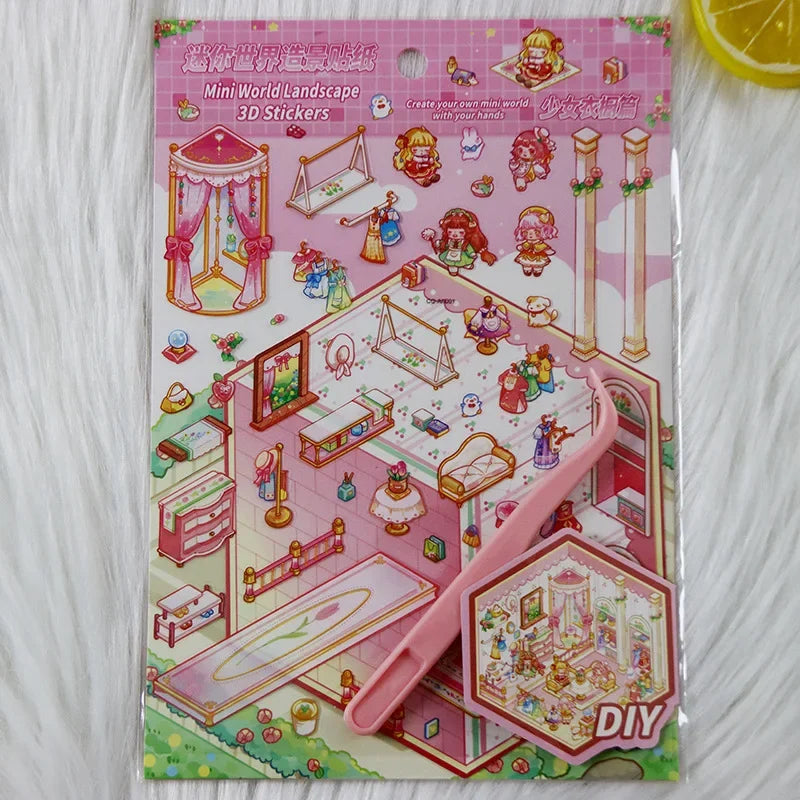 Kids DIY 3D Miniature Sticker Set