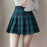 Women Plaid A-line Sailor Skirt