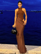 Luxe Satin Cutout Maxi Dress