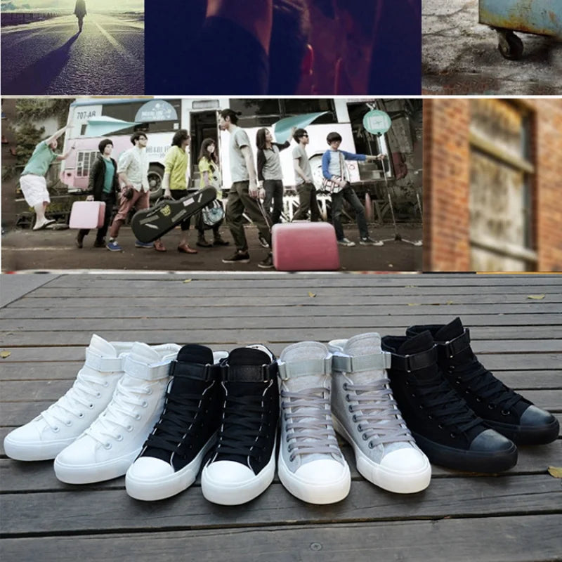 PureStep™ Men’s White High-Top Canvas Sneakers