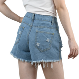 Women’s Ripped High Waist Tassel Jorts