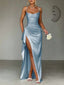 Midnight Satin Slip Gown