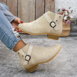 Women Retro Suede Chelsea Ankle Boots – Side Zipper Short Boots