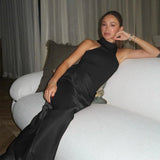 Luxe Satin Cutout Maxi Dress