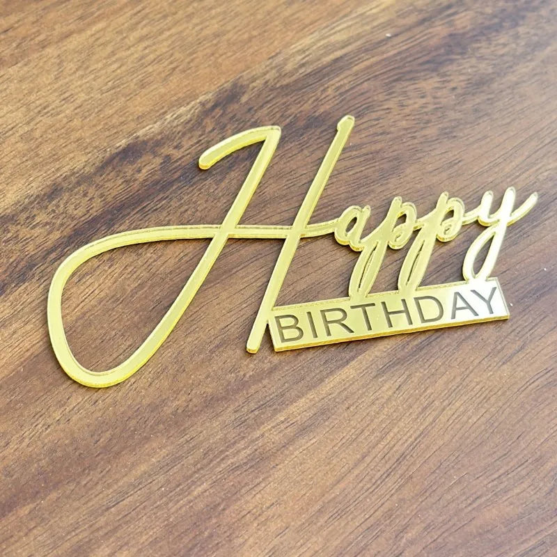 Happy Birthday Acrylic Cake Topper
