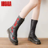 Women Mid Calf Boots Waterproof Warm Rain Shoes