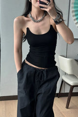 Women Ribbed Strap Tank Top