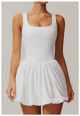 Women Short Skirt Yoga Jumpsuit