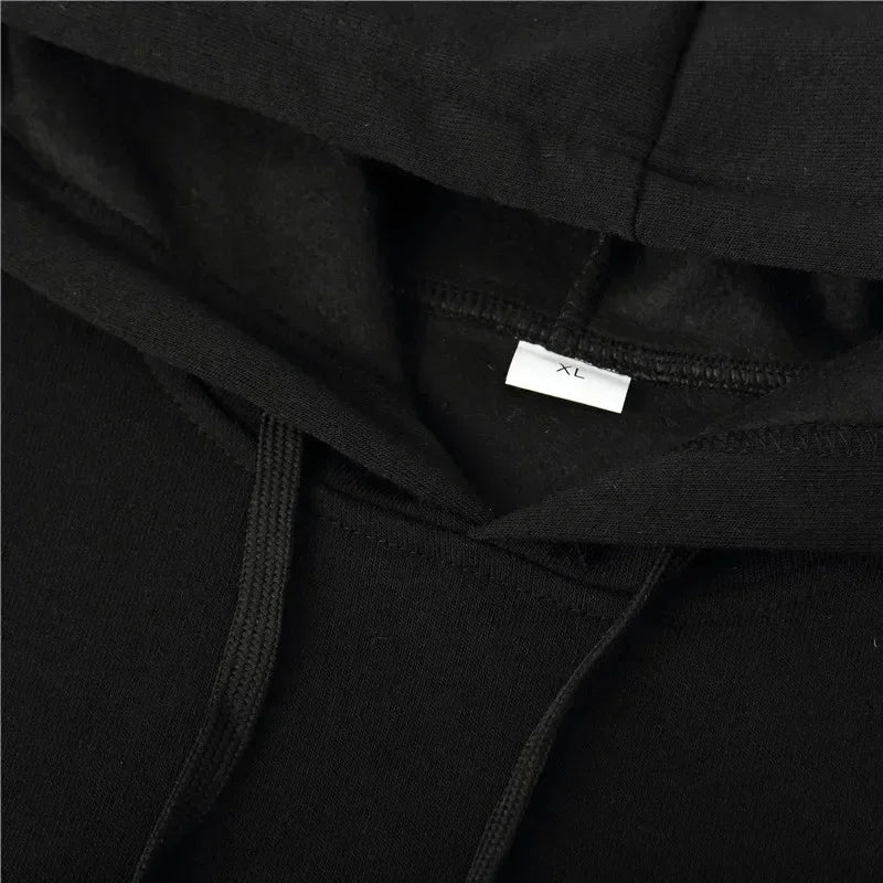 Men's Plus Size Graphic Hoodie – Black Long Sleeve