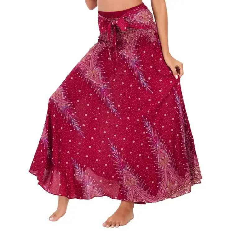 Women Vintage Plaid Button Midi Skirt
