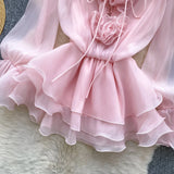 Women's Floral Chiffon Mini Dress