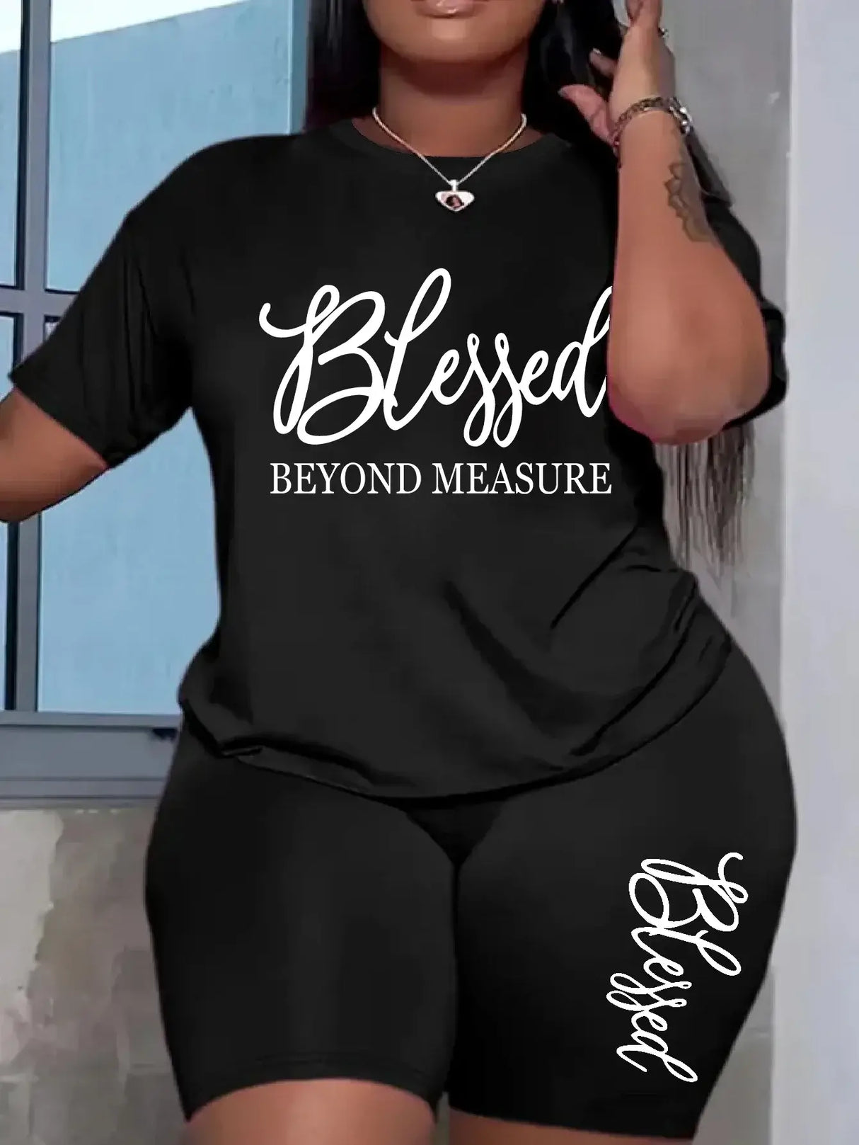 Women Plus Size Summer Casual Short Set