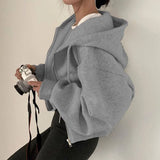Women's Y2K Cropped Zip Hoodie