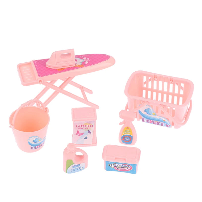 Kids Dollhouse Laundry Play Set