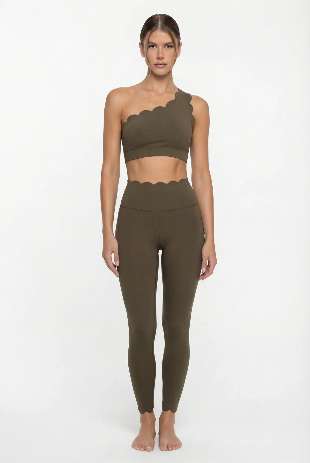 Blush One-Shoulder Yoga Set
