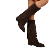 Women’s Knee High Cowboy Denim Boots 2025