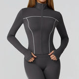 Women Slim Fit Long Sleeve Running Jacket