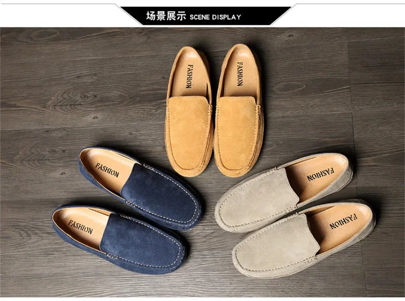 Men’s 2025 Luxury Suede Boat Loafers