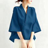 Kyoto Cross V-Neck Tunic Blouse