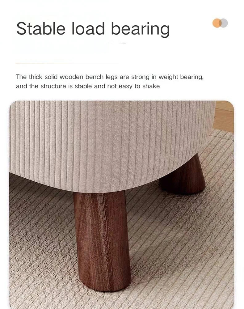 Wooden Fabric Footstool