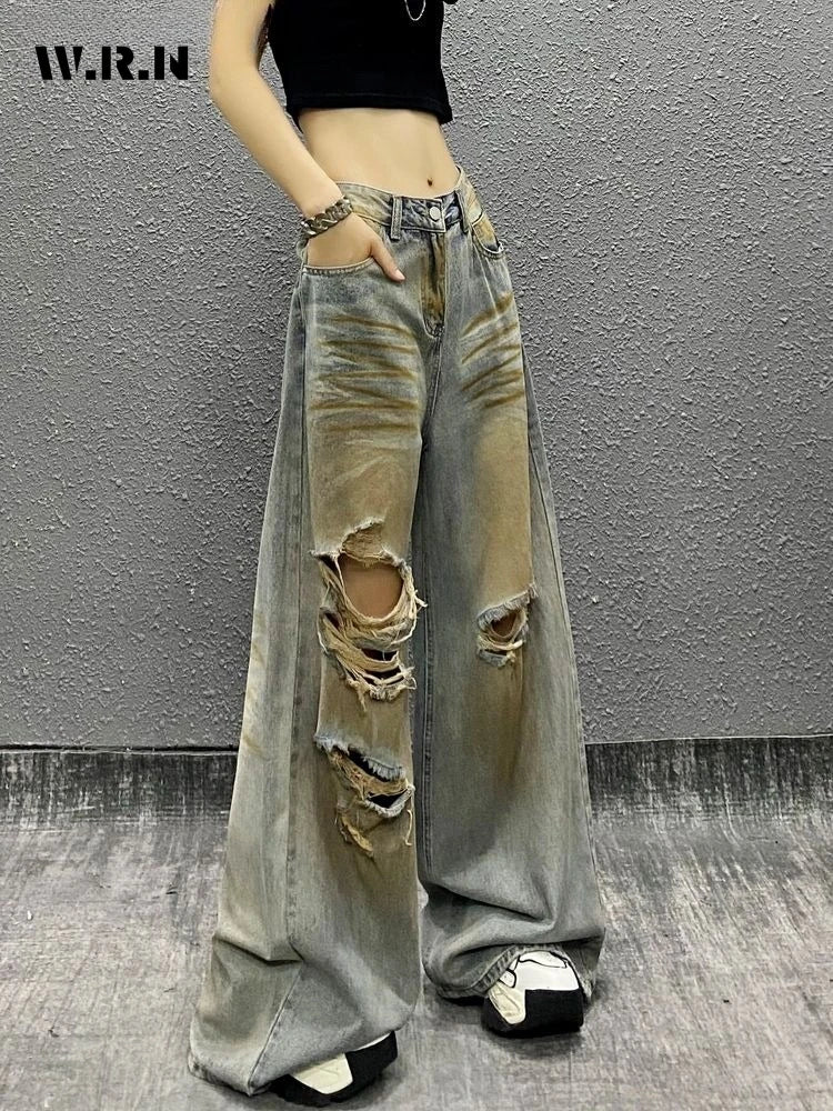 Ripped Retro Y2K High Waist Jeans