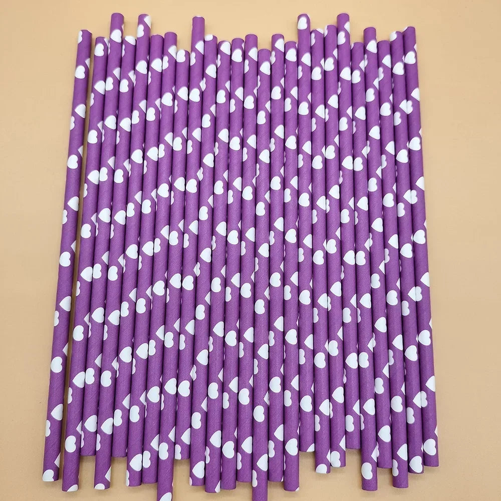 Purple Eco-Friendly Paper Straws