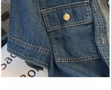 Women's Short Sleeve Denim Cropped Jacket