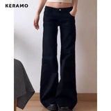 BlackMuse™ – Y2K High Waist Vintage Denim Jeans (Dark Washed, Wide Leg & Stylish)