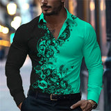 Crimson Floral Dress Shirt