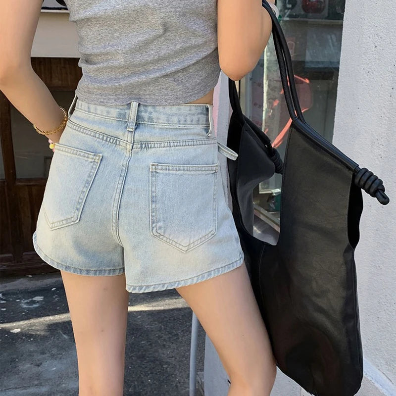 LaceUpMini™ – Irregular Korean Skirt (2025 Lace-Up Denim A-line Style)
