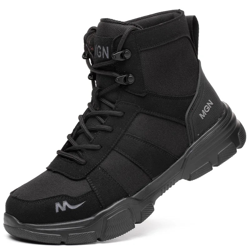 Women Safety Shoes Rotating Button Work Sneakers