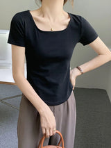 تي شيرت نسائي صيني بإبزيم