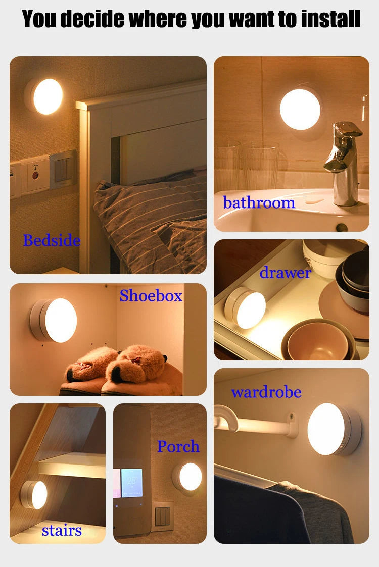 USB Rechargeable LED Night Motion Sensor Light