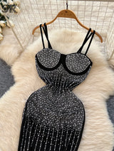 Women's Strapless Beaded Evening Dress