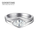 925 Sterling Silver Zircon Ring Set