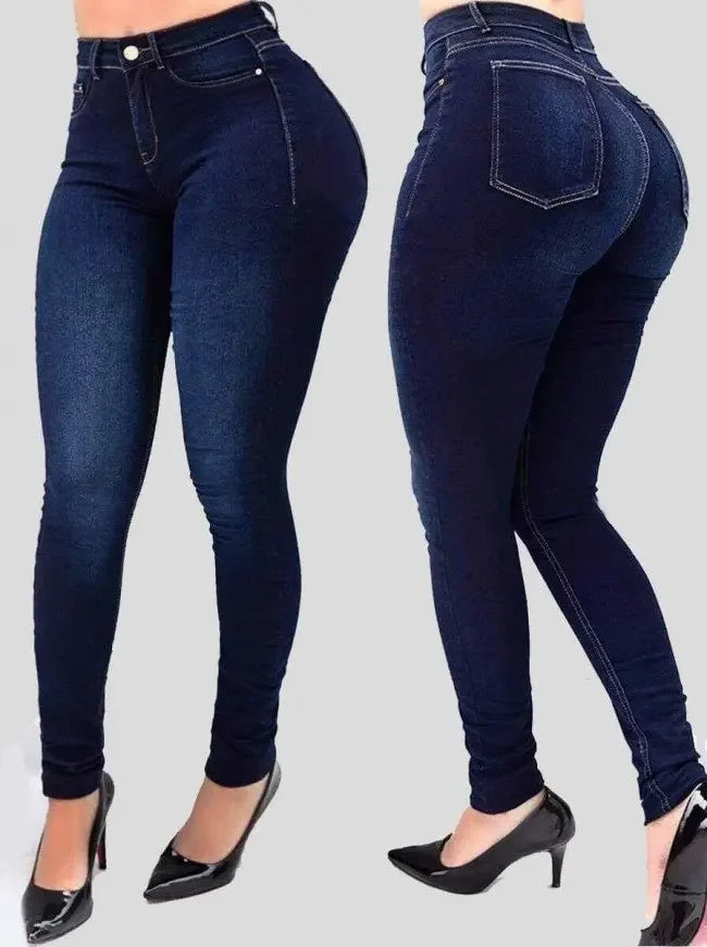 Women’s Pure Color High Waist Jeans