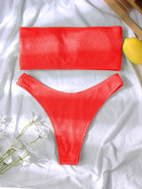 Textured High Cut Bikini