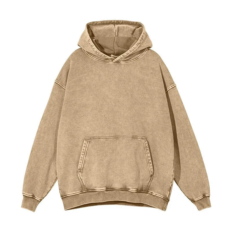 Oversized Men's Hoodie – Vintage Black Pullover