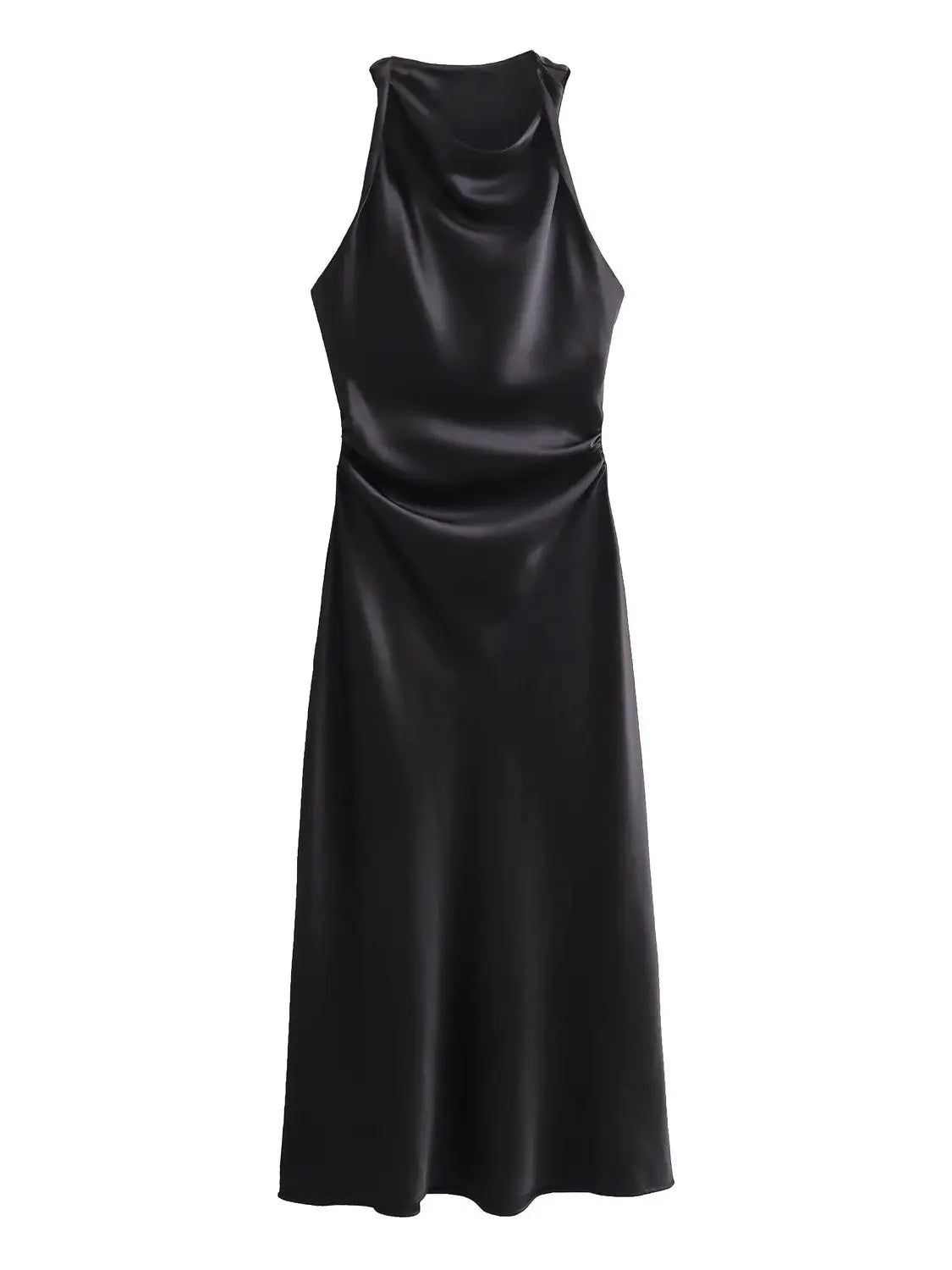 Luxe Satin Midi Elegance Dress
