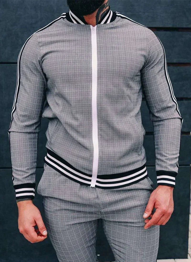 Men's Checkered Sports Tracksuit